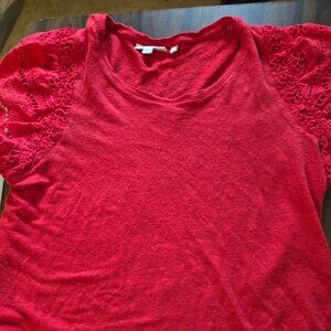 vibrant red top by chicos